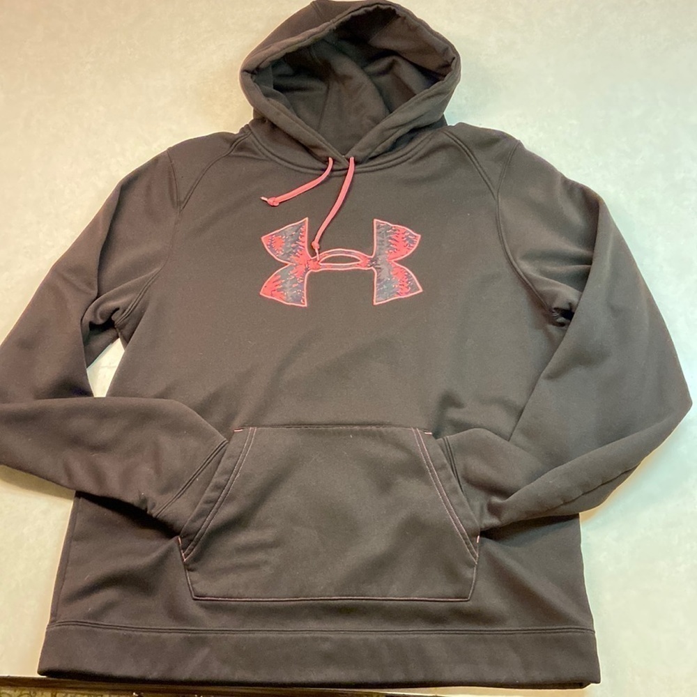 Under Armour Graphic Sweatshirt Pullover Hoodie Brown/Pink Winter Outdoor Hiking